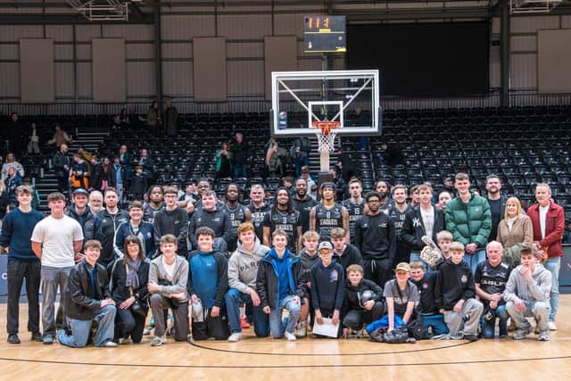 Whitby Jets Basketball Club players meet Newcsatle Eagles players.