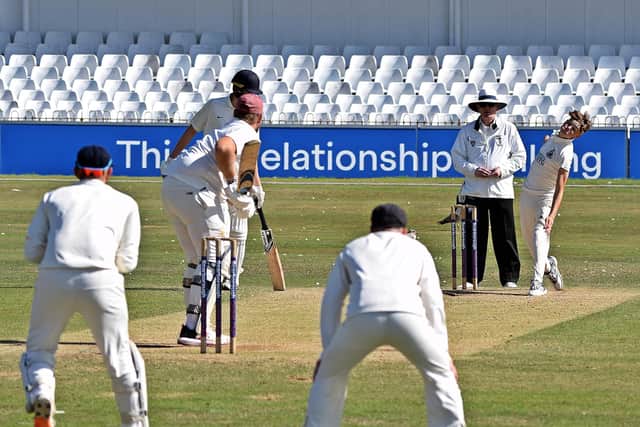Jamie Artley, bowling for Scarborough CC last season, has joined Bridlington CC. Photo by Simon Dobson