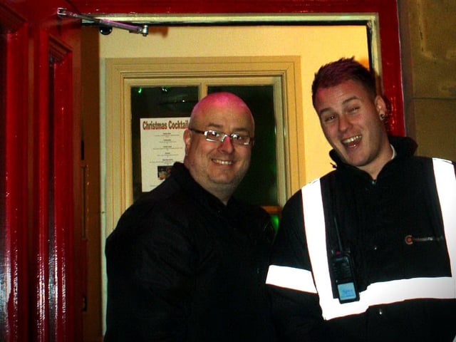 Stuart and Johnny looking after the customers in Red Square.