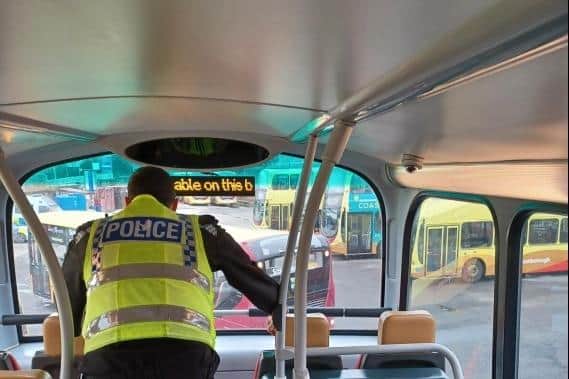 The new road safety operation, called Op Deck, was run by the Neighbourhood Policing Team on Sunday, November 26 and involved PCSOs riding on the top deck of buses acting as “spotters”.