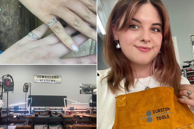The Jewellers Academy is located above The Workshop Jewellers on Prospect Street in Bridlington, and is where reporter Claudia Bowes made her own silver ring.