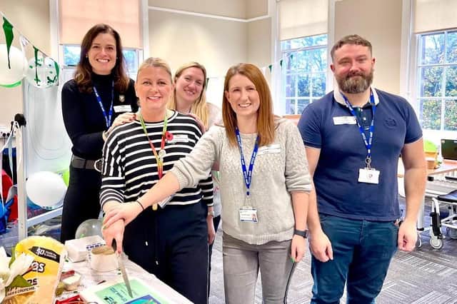 Occupational commitment: North Yorkshire’s occupational therapists held an ‘OTea’ event this week to celebrate their work and are seen here cutting a cake.