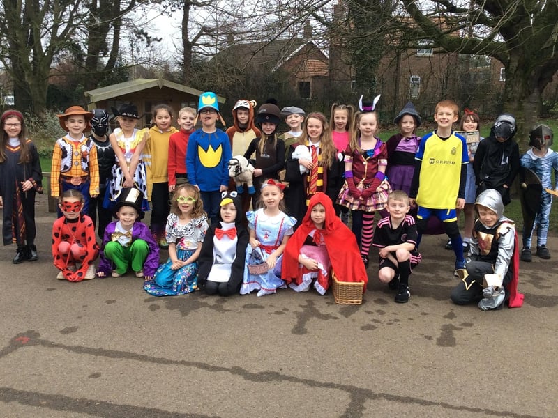 Year three youngsters enjoying World Book Day at Hunmanby School.