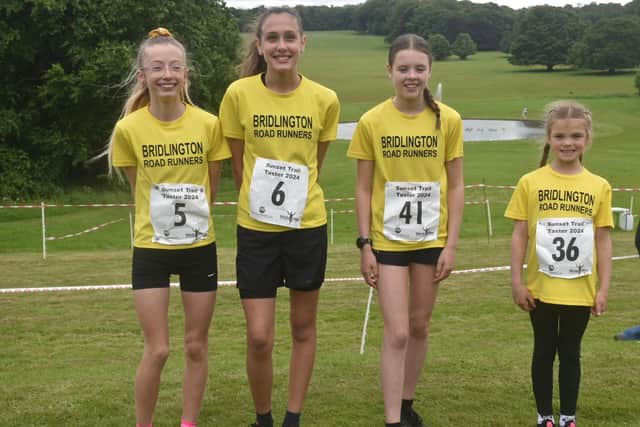The four Brid Road Runners juniors who impressed at the Sledmere Sunset Trail Taster event on Friday evening.