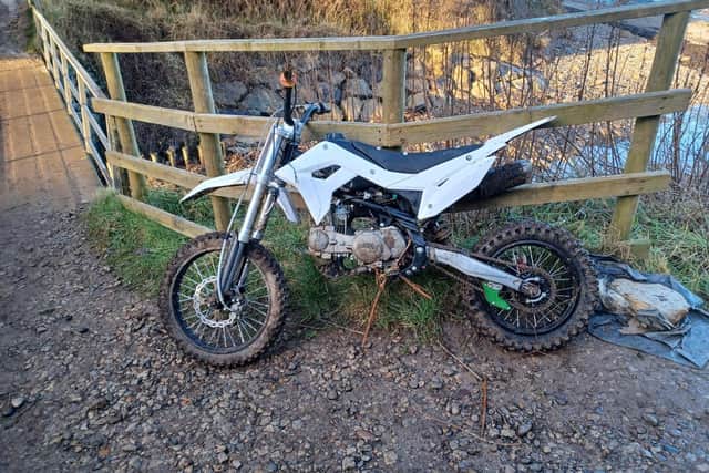 The white Thumbstar motorbike was found near Stoupe Brow Bank