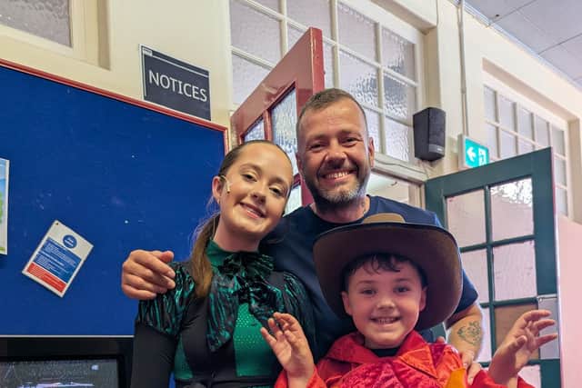 Mr Blackford with daughters Madison, 17, and Scarlet, 8.