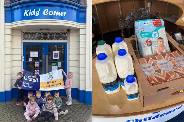 Kids' Corner Nursery in Bridlington is teaming up with Real Aid to provide a food bank for the community.