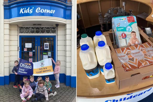 Kids' Corner Nursery in Bridlington is teaming up with Real Aid to provide a food bank for the community.
