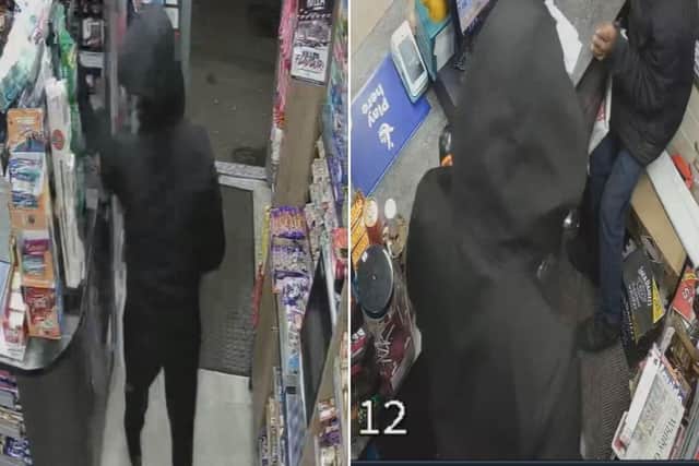 The male suspect made repeated threats to stab and kill the staff member while lunging the knife toward them.