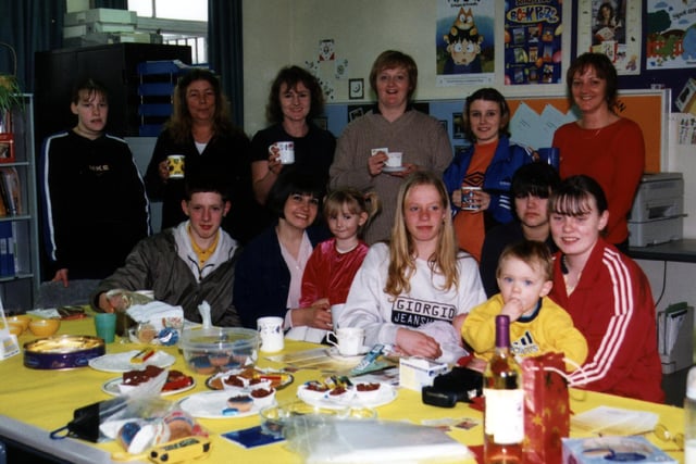 Young mothers and mothers-to-be who attend The Young Parents Centre at Cantley, Doncaster, enjoying a cuppa and a chat in relaxed and friendly surroundings