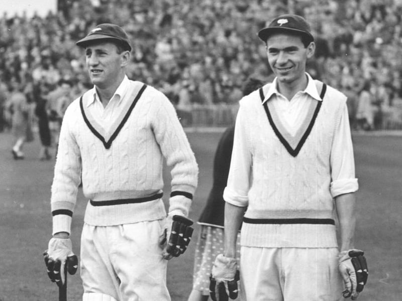 Len Hutton and Frank Lowson in 1950.
