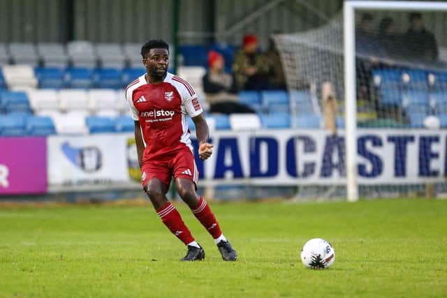Kieran Weledji impressed for Boto in the win at Worksop Town. Photo by Zach Forster