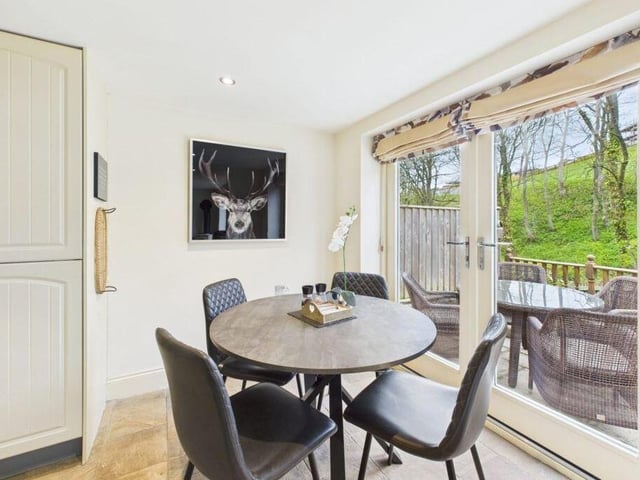 Dining space with a view, and with plenty of natural light.