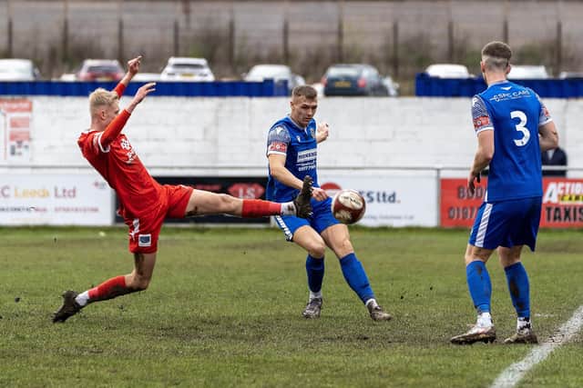 Mackenzie Warne capped a superb display for Bridlington Town with the late leveller at Pontefract. PHOTOS BY SCOTT MERRYLEES