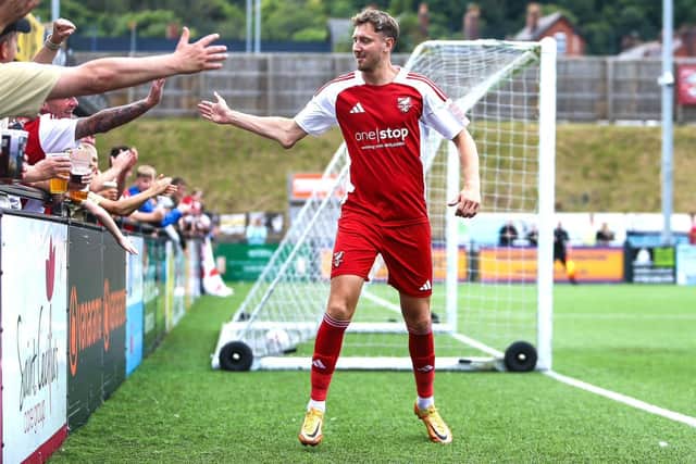 Richie Bennett celebrates his goal against the young Owls.