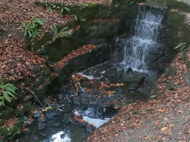 Peasholm Park waterfall.