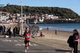 Winner Harry Butterworth, heads toward the finish-line at the McCain Yorkshire Coast 10K  Full report and more photos on page60  PHOTO BY RICHARD PONTER