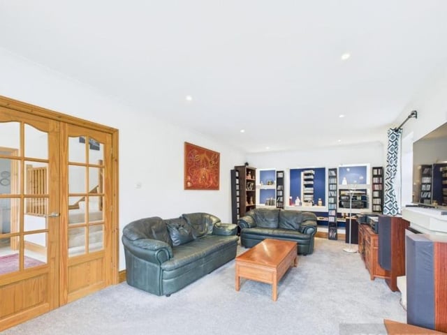 An alternative view of the main, spacious reception room.