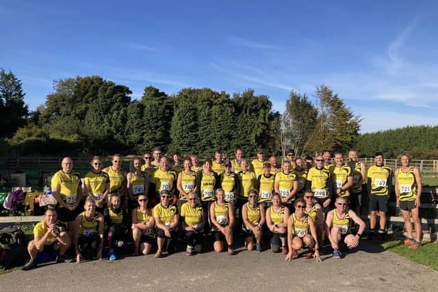 Bridlington Road Runners members line up before the cross country event at Wetwang