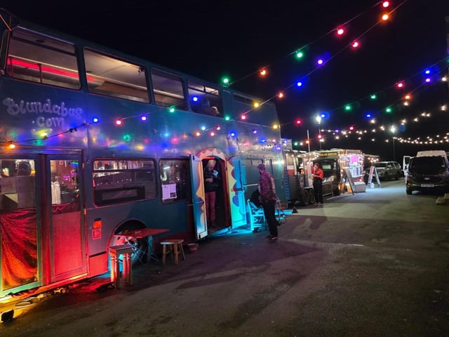 The Blundabus is a welcoming sight for festival goers