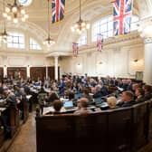 Councillors in the council chamber at County Hall. Independent volunteers are being sought to help to ensure high standards are maintained in the new North Yorkshire Council.