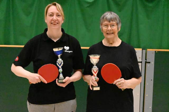 Vicky Barton and Tina Crockford, finalists in the 2026 Division Two Ladies Singles tournament. Photo by Tony Wigley