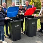 Cllr Greg White and Kirkbymoorside residents. The new bins are being delivered in the former Ryedale area as part of the first phase of a countywide roll-out.