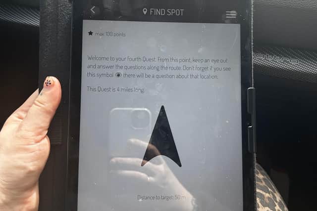 Following the directions on the app
