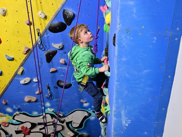 One of the youngest climbers in action. photo: Richard Ponter