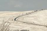 A snowy road.