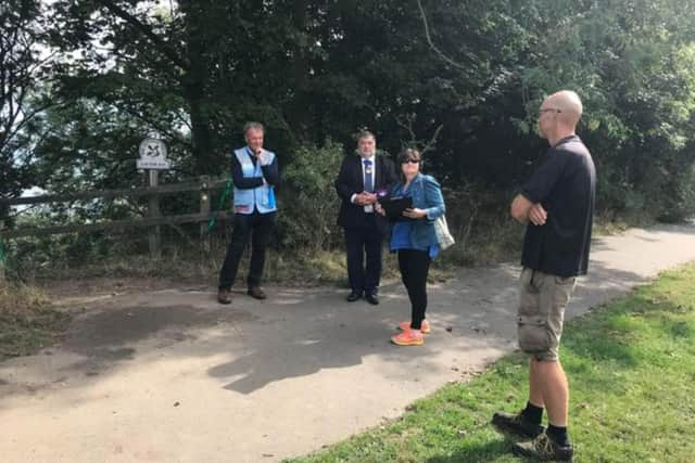 Mick Couzens, left, with Councillor Eric Broadbent, Elly Fiorentini and Gareth Wilson.