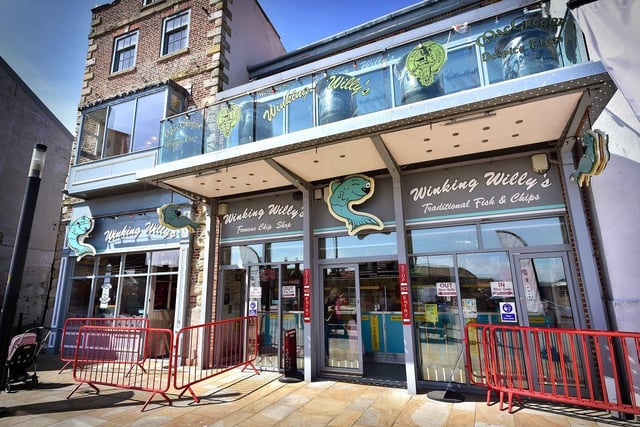 One of the most famous fish and chip eateries in Scarborough, Winking Willys Fish and Chips has a rating of three and a half stars with 1,590 reviews.
