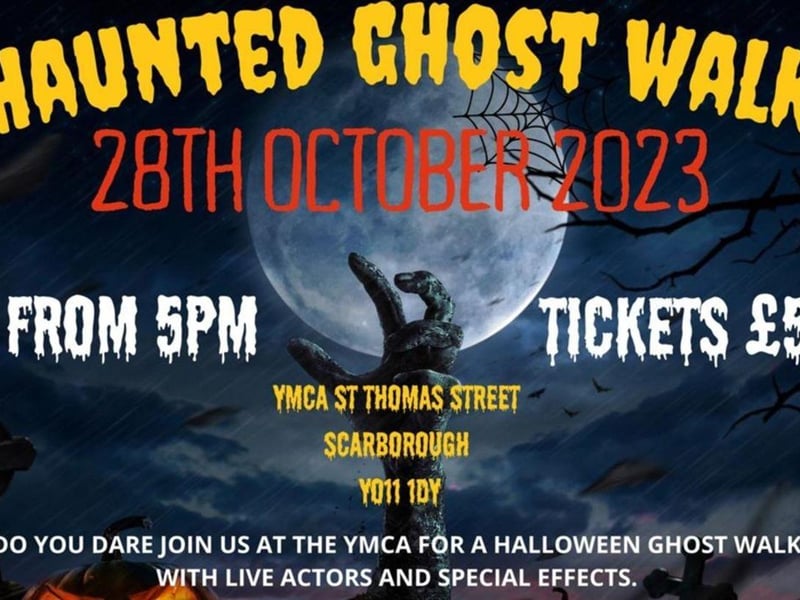 A Halloween Haunted Ghost Walk will take place at the YMCA Theatre, Scarborough on October 28. There will be an interactive ghost walk around the haunted building of the YMCA .Those who complete the walk will be able to peruse fun stalls and have some refreshments.