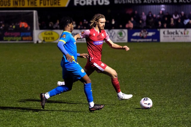 Young Boro defender Kieran Burton in action against Peterborough Sports
