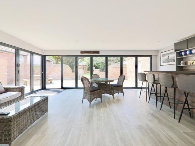 The exceptional space is ideal for gatherings and entertaining.