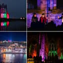 Whitby Abbey looking spectacular lit up on an evening - on until October 31.