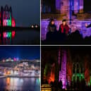 Whitby Abbey looking spectacular lit up on an evening - on until October 31.