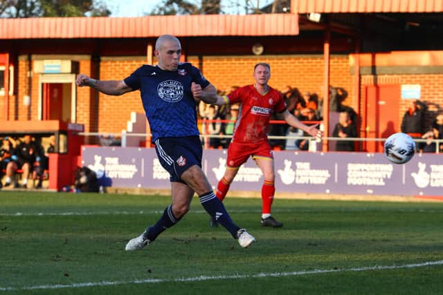 Frank Mulhern fires in the opener for Boro. PHOTOS: ZACH FORSTER
