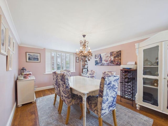 The dining room is elegant amd spacious.