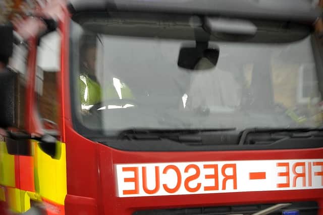 The female passenger became trapped after the collision on Burniston Road, Newby.