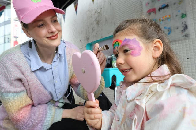 Face painting was popular with younger visitors