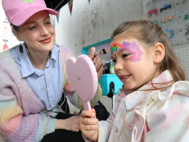 Face painting was popular with younger visitors