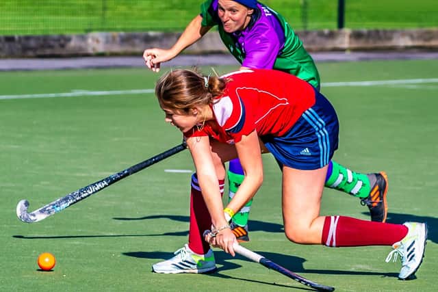 Christine Tarrant defends for the home side against Newcastle University