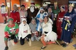 Scarborough AC runners in festive mood at the Loftus Poultry Run.