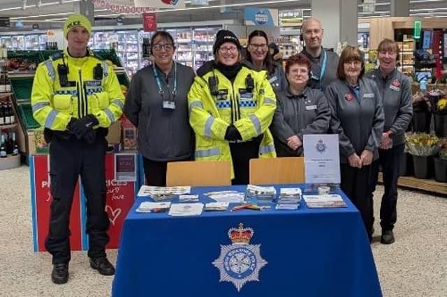The Neighbourhood Policing team at Whitby Co-op.