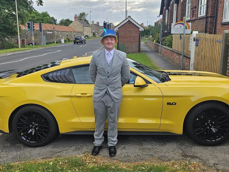 Looking dapper before setting off for the big event.