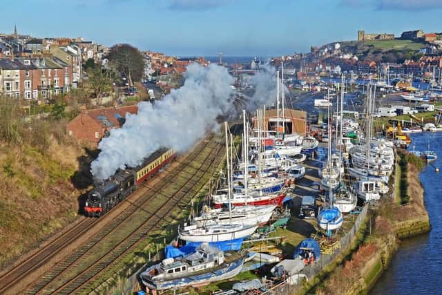 61264 steam train leaves Whitby. picture: John Hunt