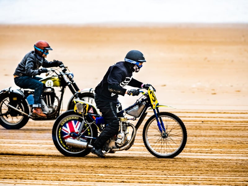 This years The Race the Waves Vintage Beach Race festival held on Bridlingon's south beach with over one hundred competitors taking part in the event from the early years of coastal motor racing to post-war American hot-rodders and drag racing culture. Picture By Yorkshire Post Photographer,  James Hardisty. Date: 22nd April 2023.