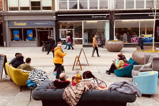 A ‘Public Living Room’ allowed people to meet outside the Brunswick Centre in Scarborough.