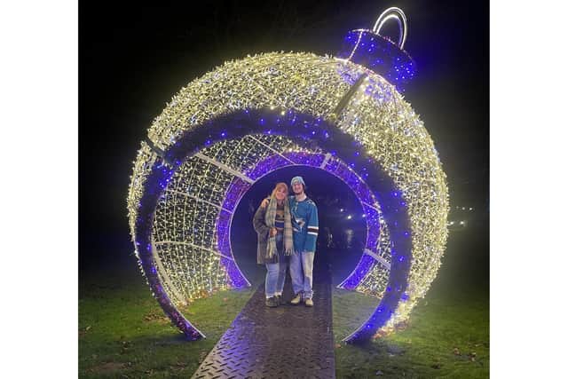 The giant bauble was the best place to get a photo together.